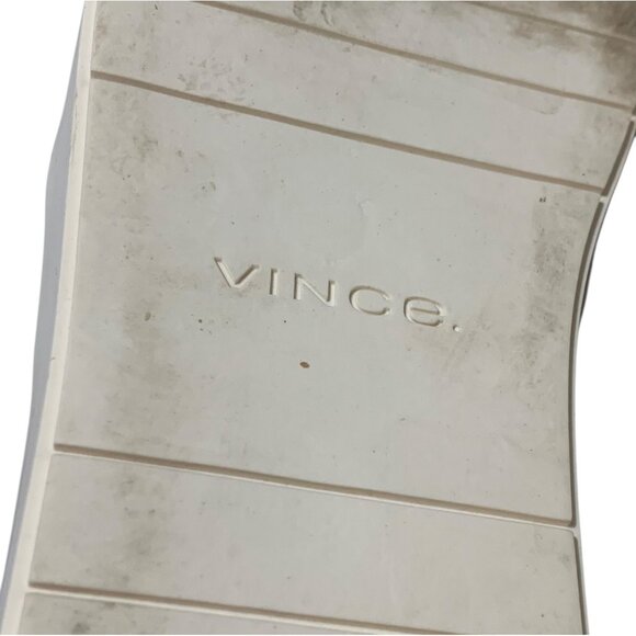 VINCE. Solid White Leather Basket Weave Blair Slip-On Women's Sneakers Size 6.5M - Picture 8 of 9